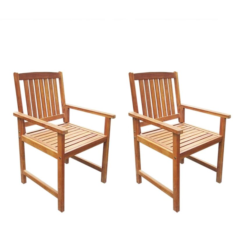 True Deal Chaises de jardin 2 pcs Bois d'acacia massif Marron