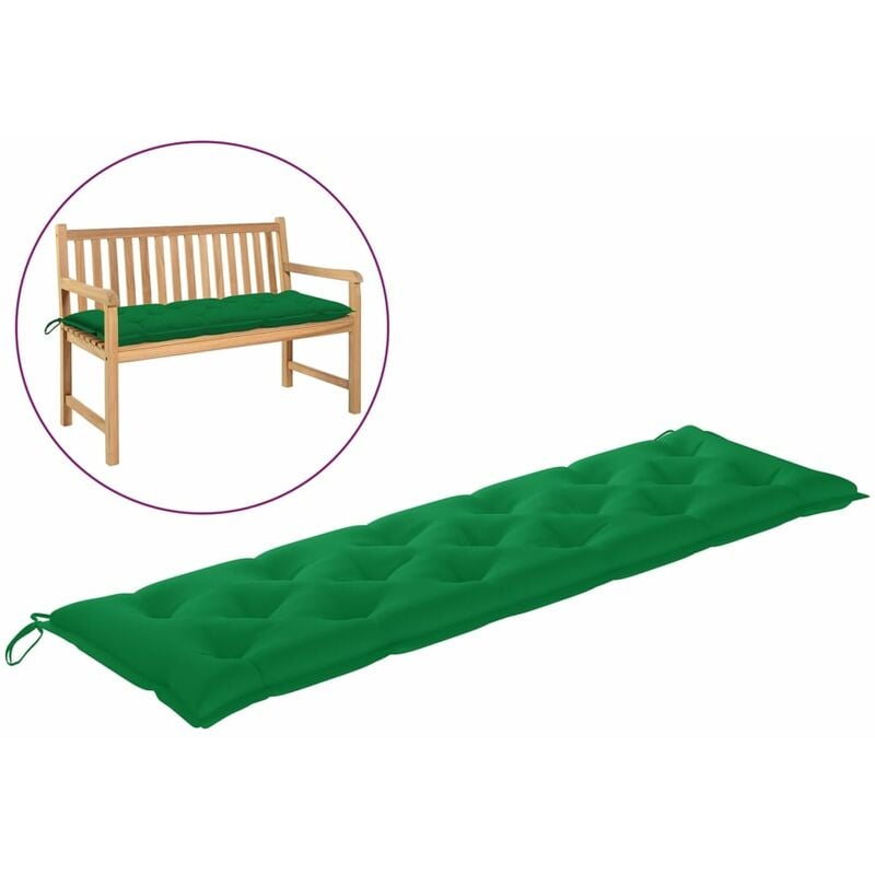 Coussin de banc de jardin Vert 180x50x7 cm Tissu