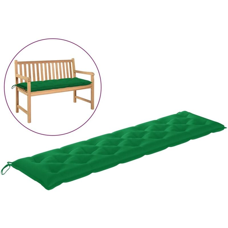 Coussin de banc de jardin Vert 200x50x7 cm Tissu