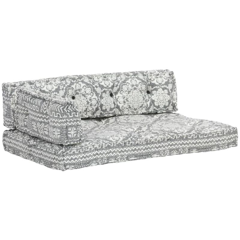 Coussin de canapé palette Gris clair Tissu Patchwork