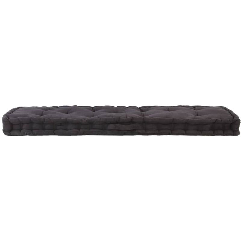 Coussin de plancher de palette Coton 120x40x7 cm Noir - Inlife