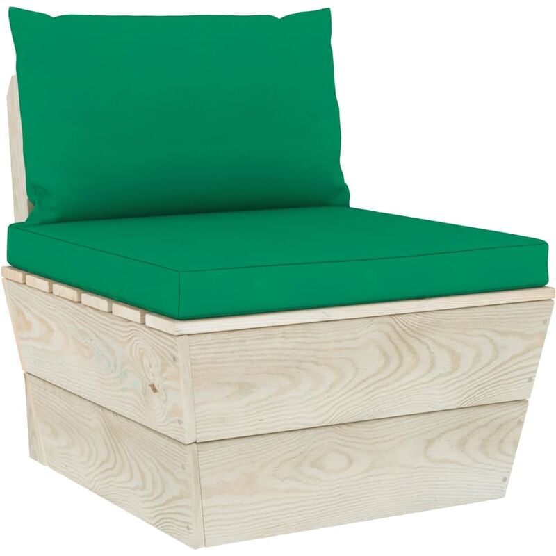 Coussins de canapé palette 2 pcs Vert Tissu
