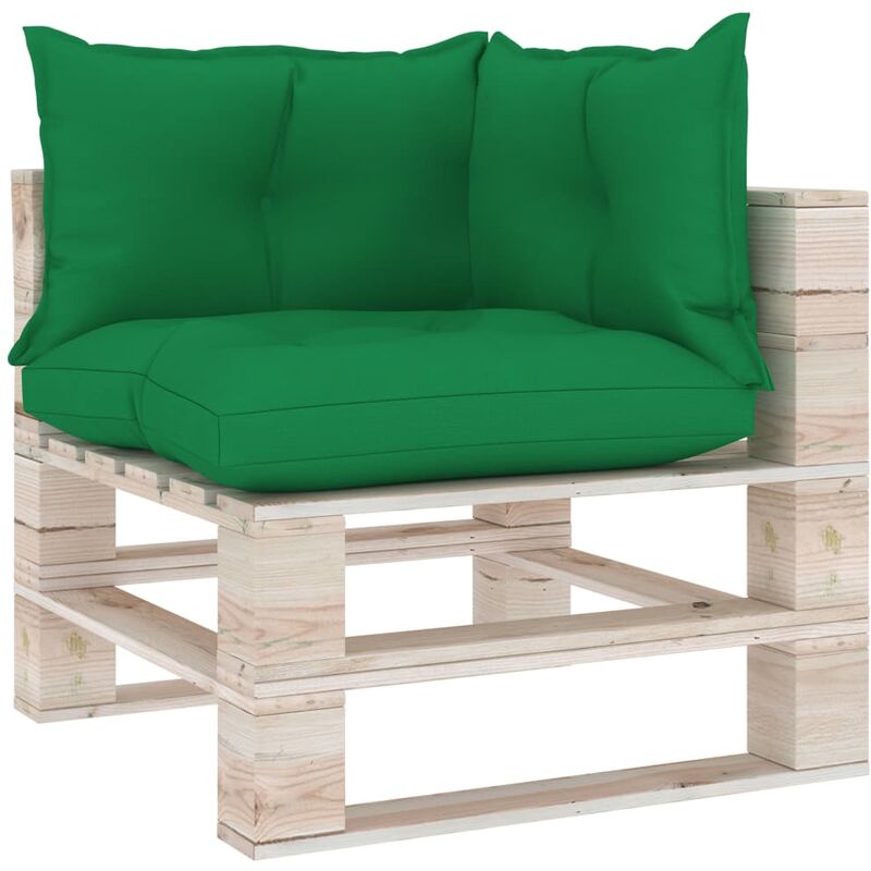Coussins de canapé palette 3 pcs Vert Tissu