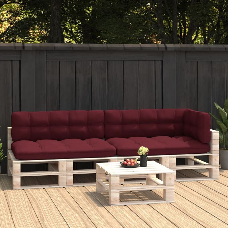 Coussins de canapé palette 5 pcs Rouge bordeaux