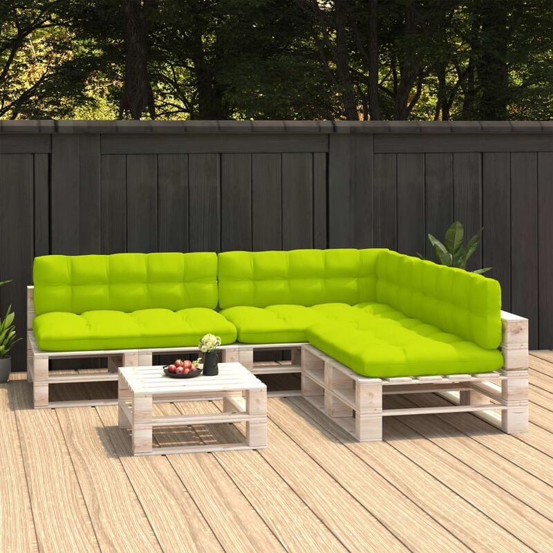 Coussins de canapé palette 7 pcs Vert vif