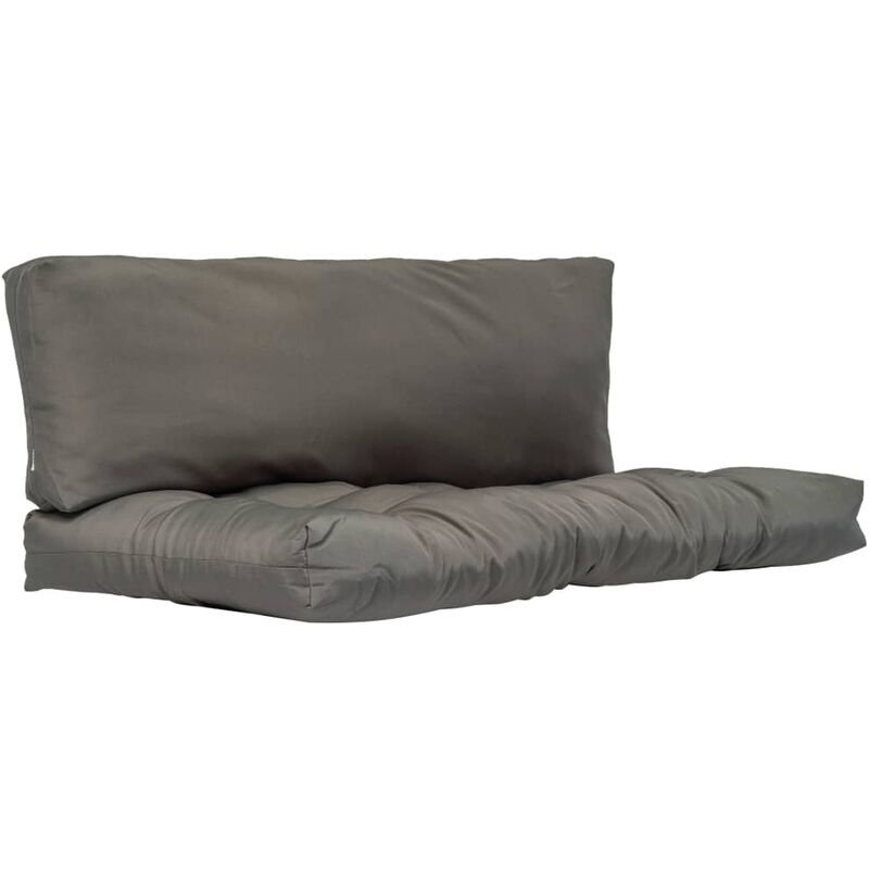 Coussins de palette 2 pcs Gris Polyester