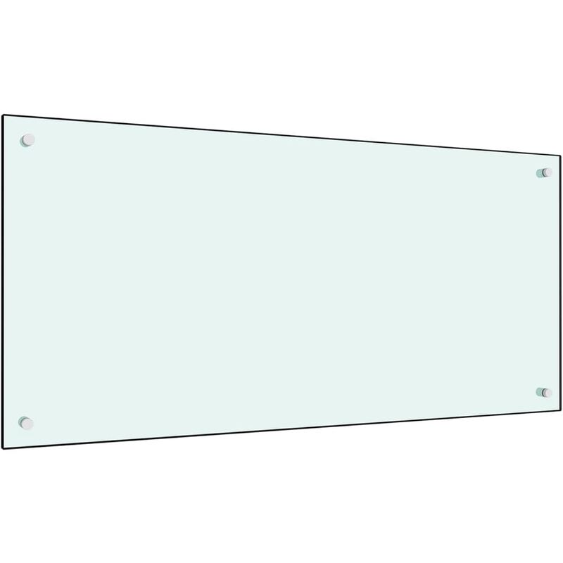 Dosseret de cuisine Blanc 100 x 50 cm Verre trempé