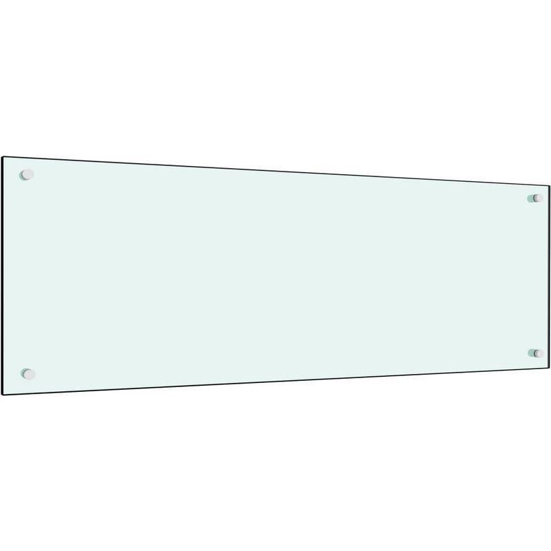Dosseret de cuisine Blanc 120 x 40 cm Verre trempé