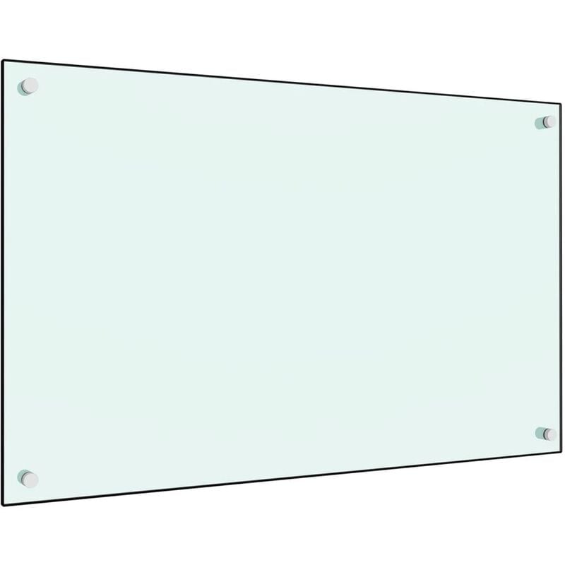 Dosseret de cuisine Blanc 80 x 50 cm Verre trempé