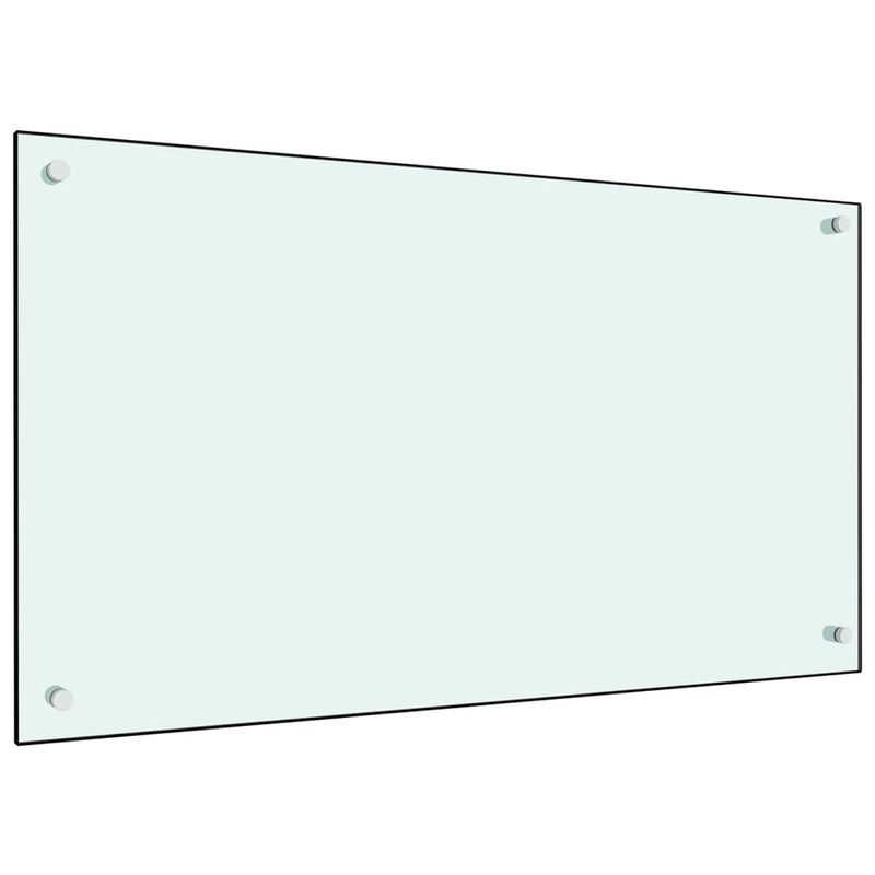 Dosseret de cuisine Blanc 90 x 50 cm Verre trempé