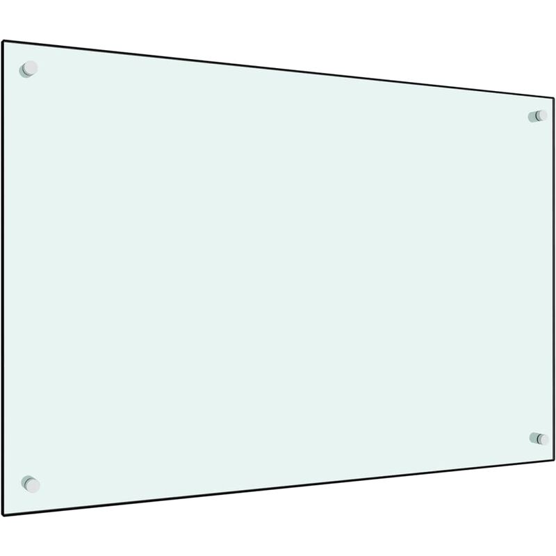Dosseret de cuisine Blanc 90 x 60 cm Verre trempé
