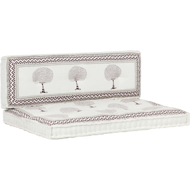Ensemble de coussins de palette de jardin 2 pcs Imprimé