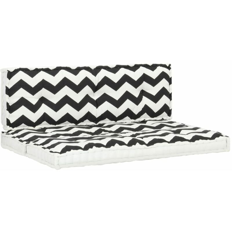 Ensemble de coussins de palette de jardin 2 pcs Imprimé