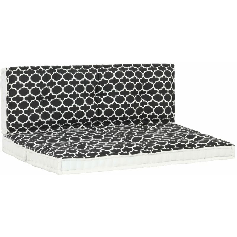 Ensemble de coussins de palette de jardin 2 pcs Imprimé