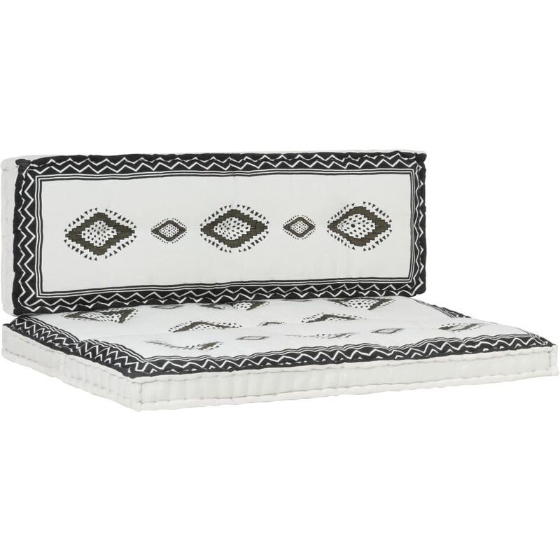 Ensemble de coussins de palette de jardin 2 pcs Imprimé