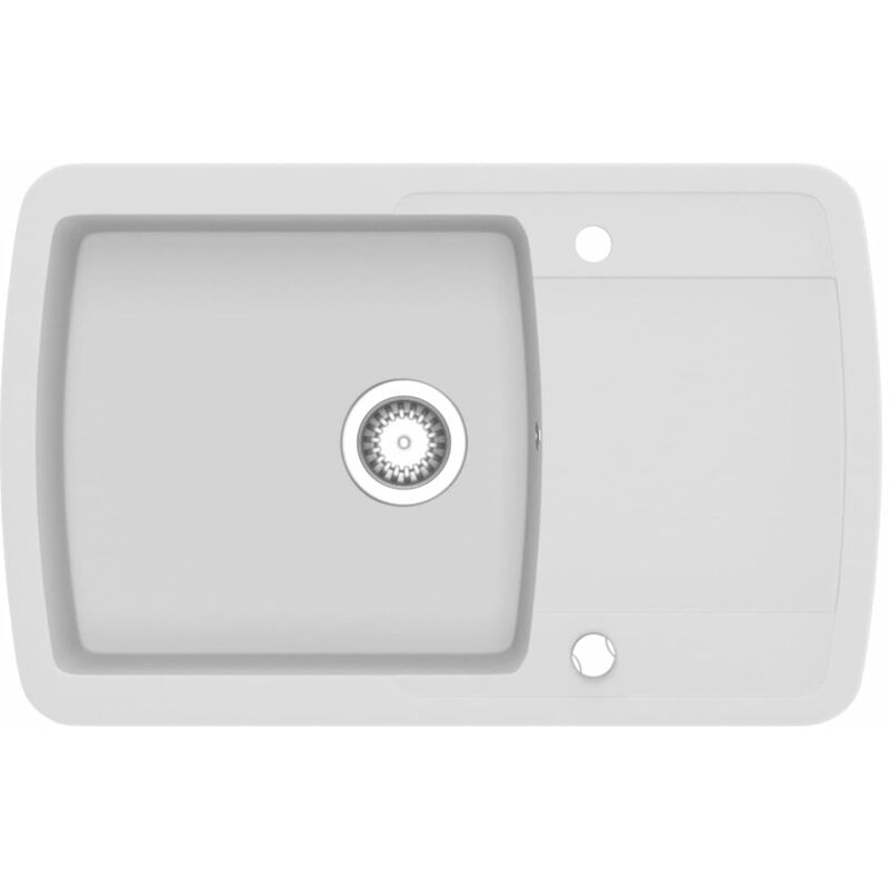 Évier de cuisine Granit Seul lavabo Blanc