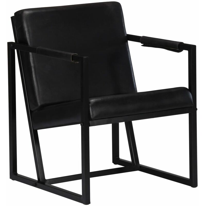 True Deal - Fauteuil Noir Cuir véritable