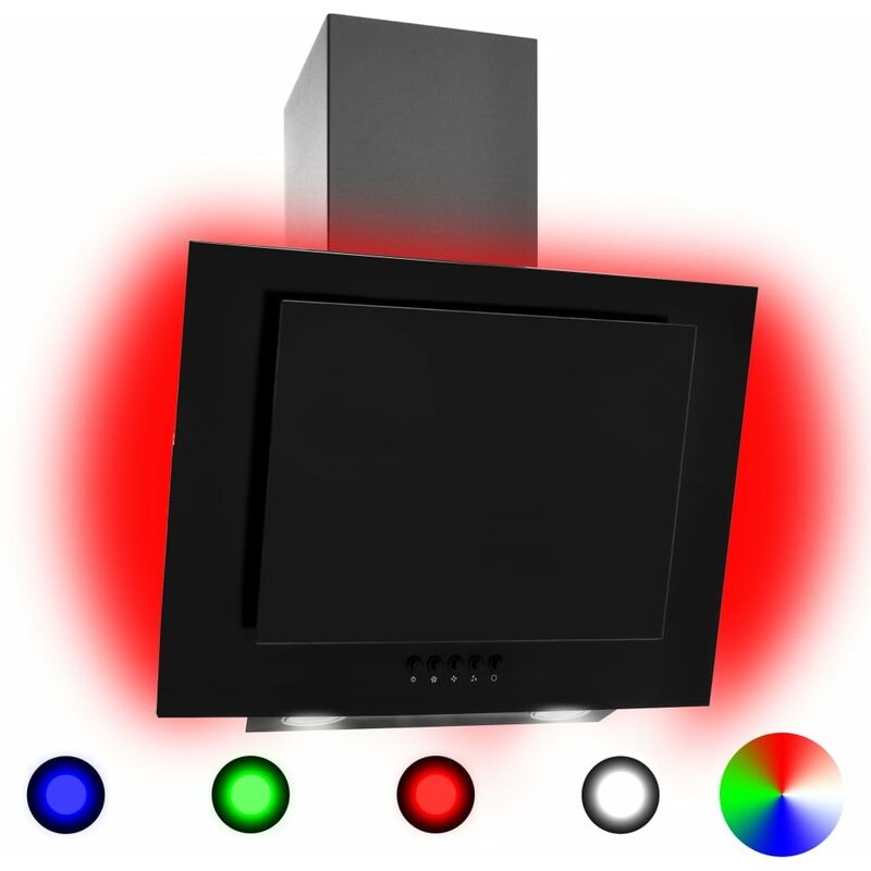 Hotte avec LED RVB 60 cm Acier inoxydable et verre trempé - True Deal