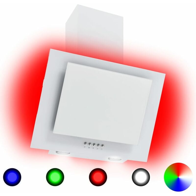 True Deal Hotte avec LED RVB 60 cm Acier inoxydable et verre trempé
