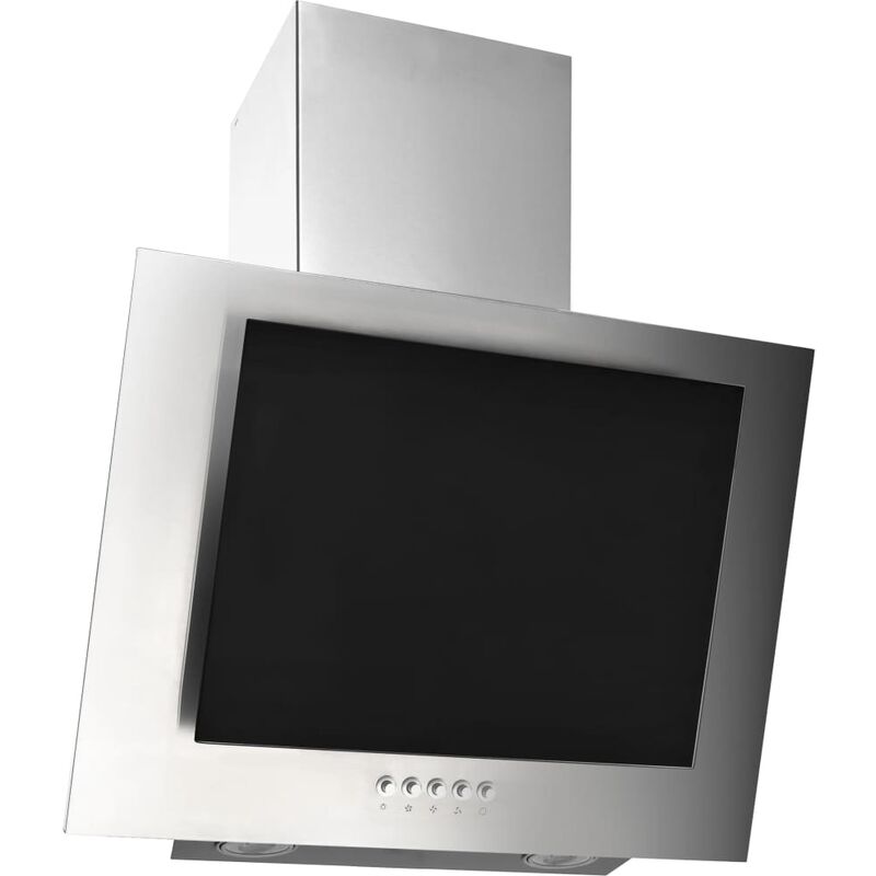True Deal Hotte murale 60 cm Acier inoxydable et verre trempé Argenté