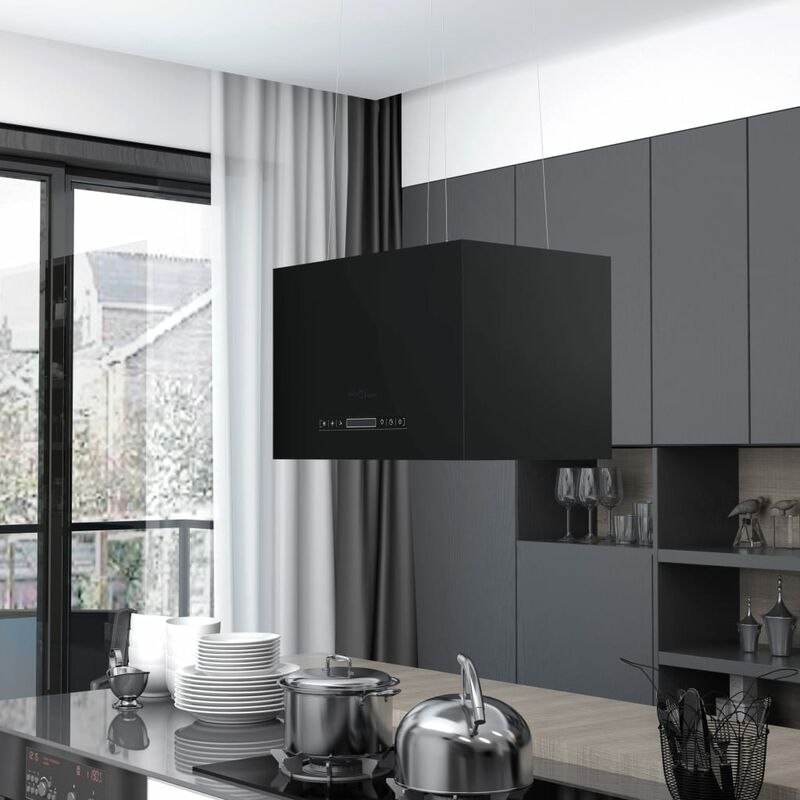 Hotte suspendue à LCD tactile 55 cm Acier enduit de poudre - True Deal