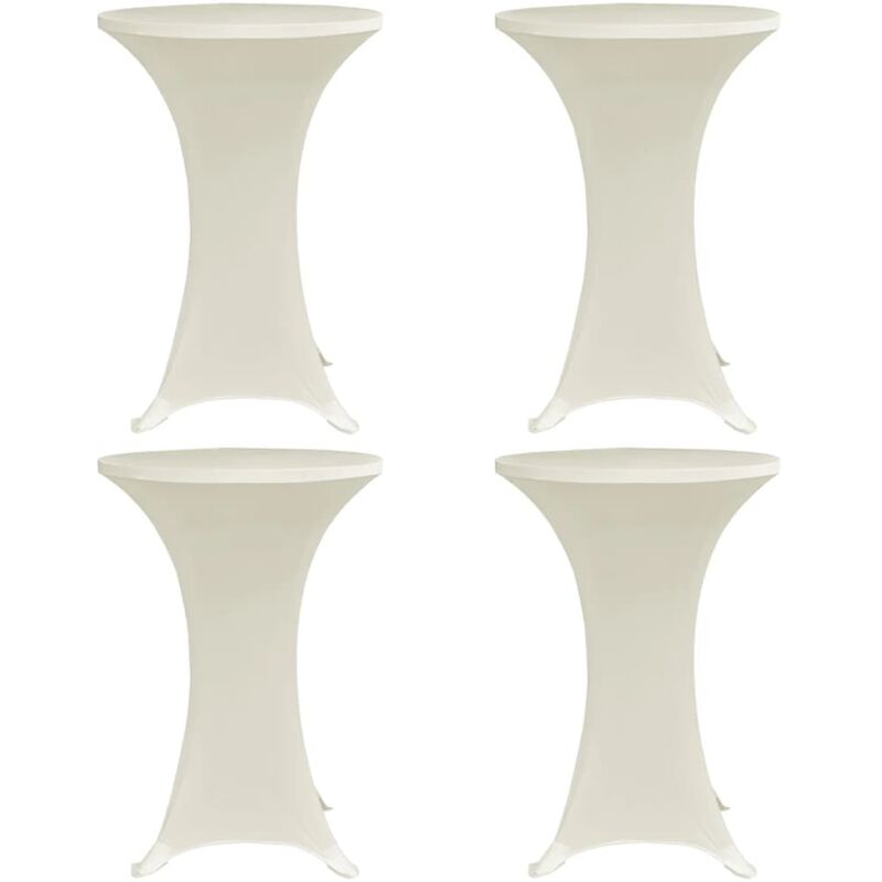 Housses élastiques de table Ø 70 cm Crème 4 pcs