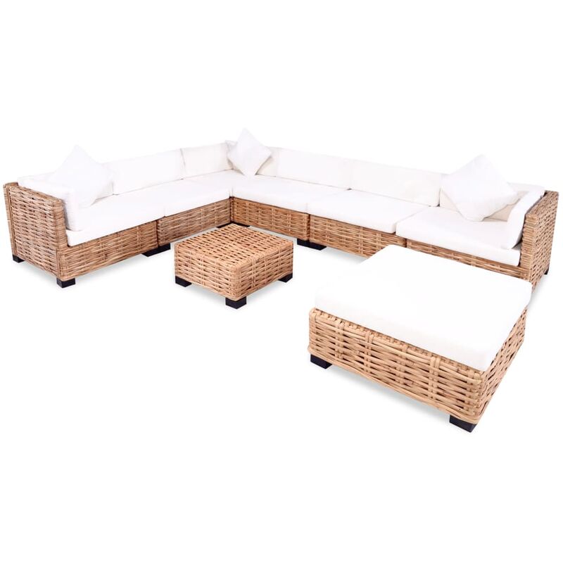 True Deal - Jeu de canapés 27 pcs Rotin naturel