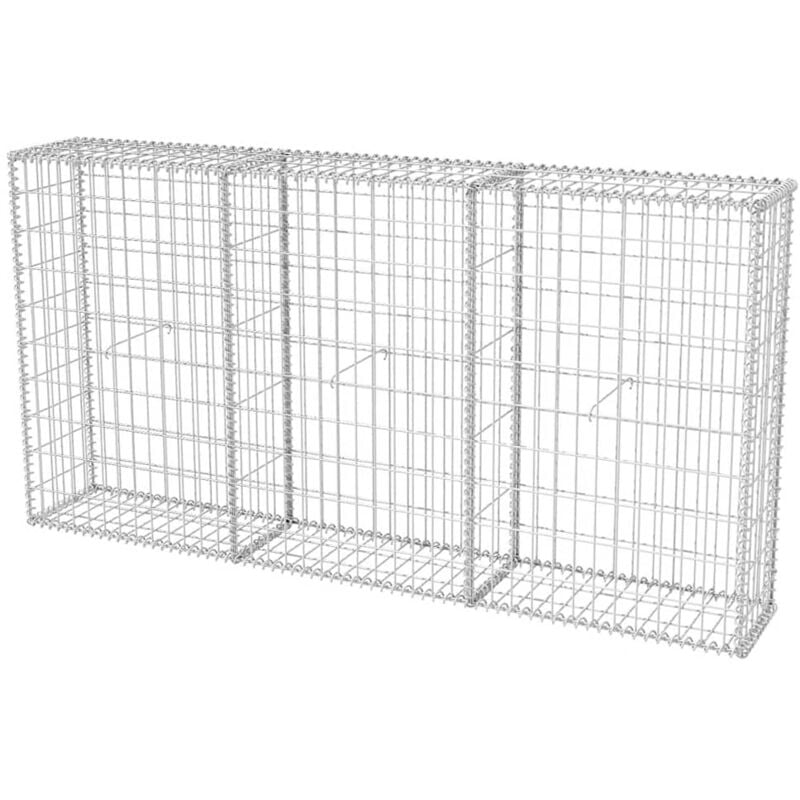 Panier de gabion Mur en gabion Clôture de gabion Acier galvanisé 200x30x100 cm 41931