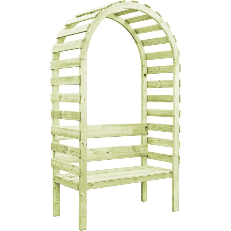Pergola de jardin avec banc 130x60x230 cm Pin imprégné - True Deal