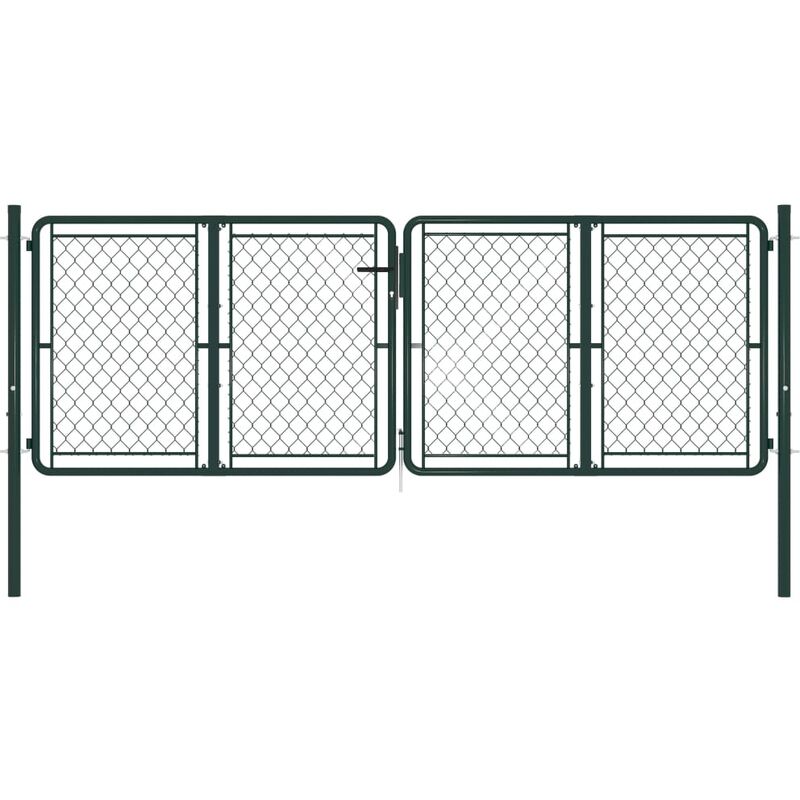 Portail de jardin Acier 300 x 100 cm Vert - True Deal