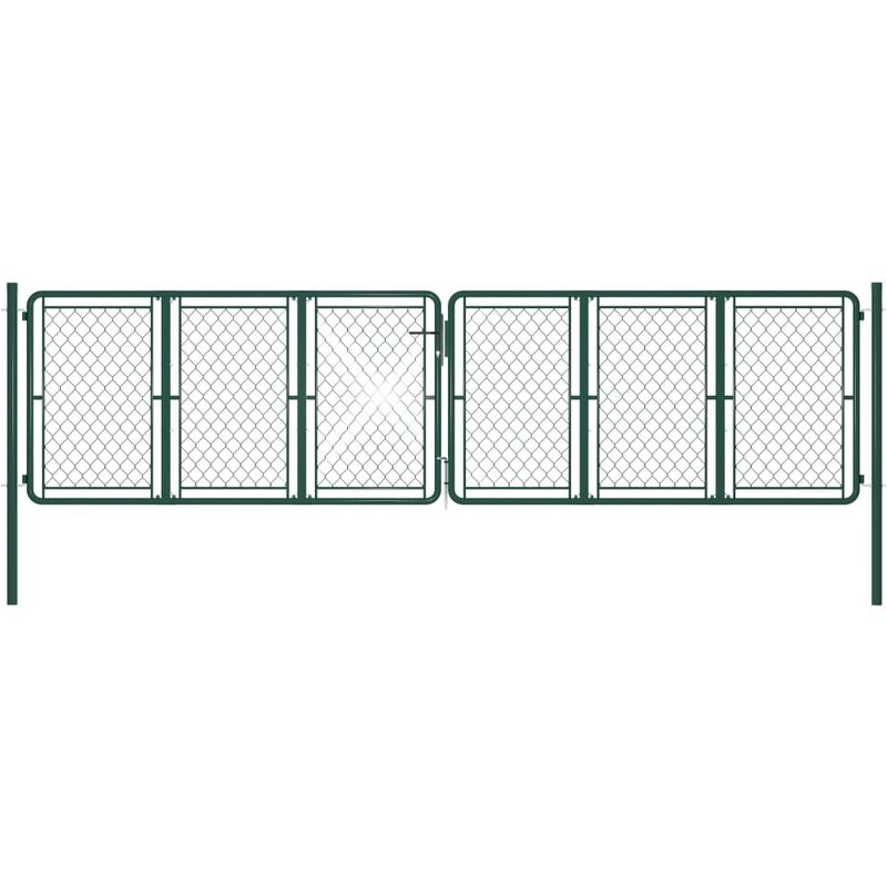 True Deal Portail de jardin Acier 400 x 100 cm Vert
