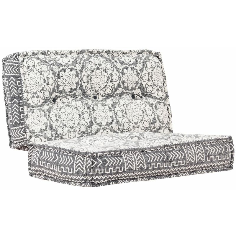 Pouf 100x100x20 cm Gris clair Tissu