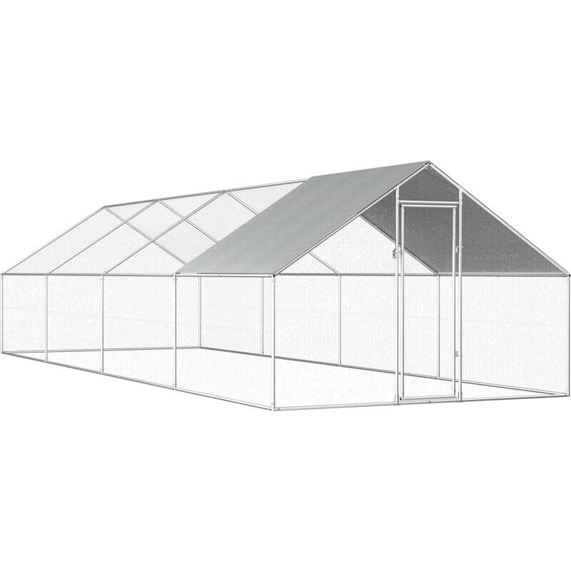 Poulailler d'extérieur 2,75 x 8 x 1,92 m Acier galvanisé