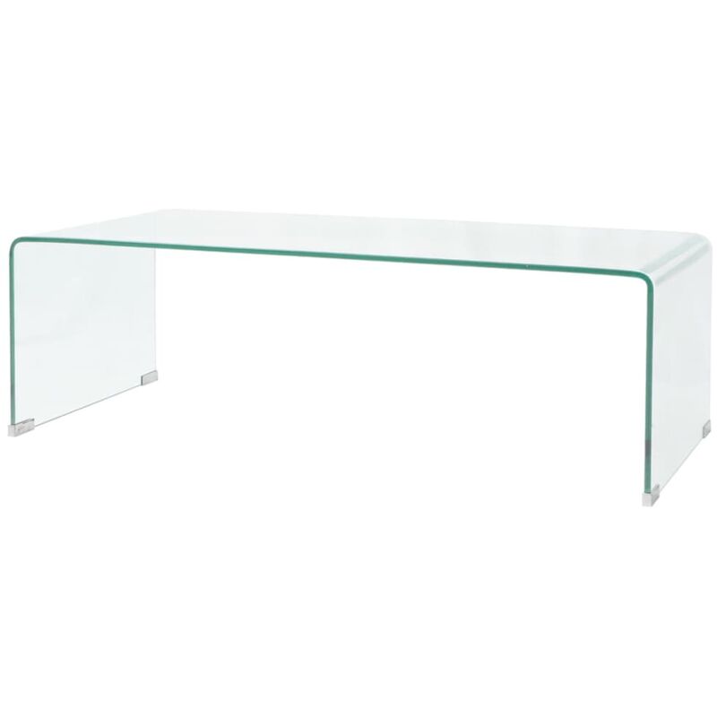 True Deal - Table basse 100 x 48 x 33 cm Verre trempé Transparent