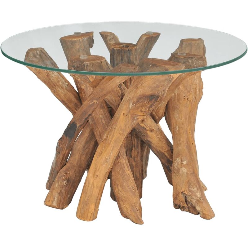 True Deal - Table basse Bois flottant de teck massif 60 cm