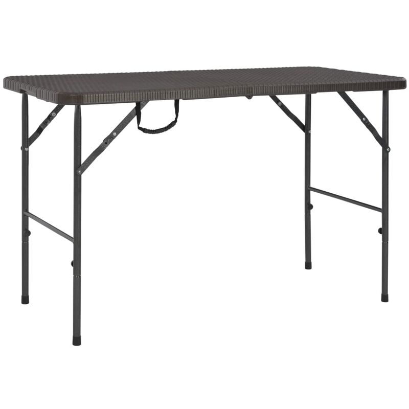 True Deal - Table de jardin pliante Marron 120x60x74cm PEHD Aspect de rotin