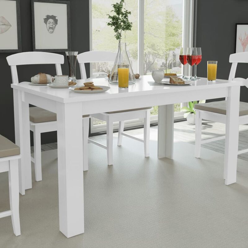 Table de salle à manger 140 x 80 x 75 cm blanc