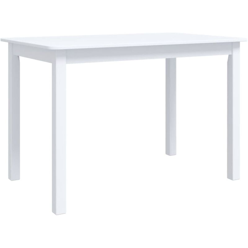 Table de salle à manger Blanc 114x71x75 cm Bois d'hévéa massif