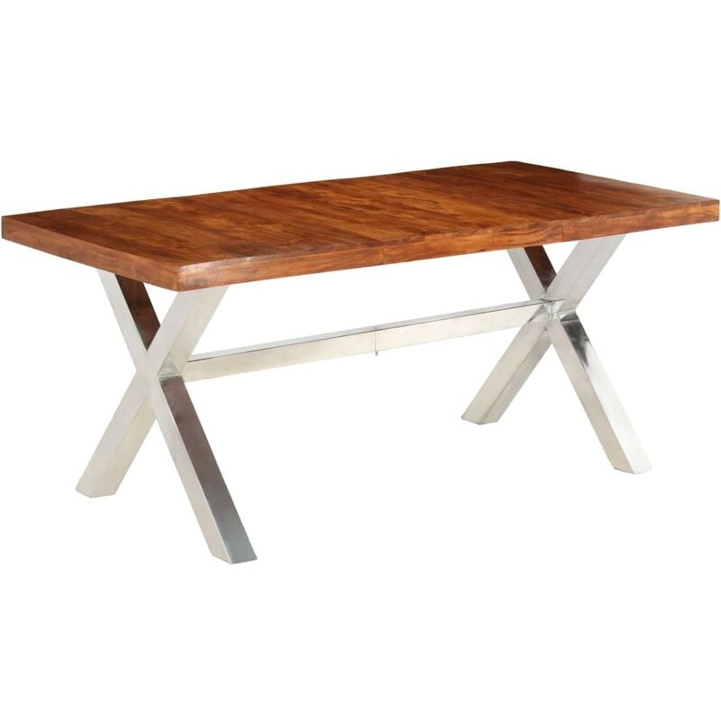True Deal - Table de salle à manger Bois et finition en Sesham 180x90x76 cm