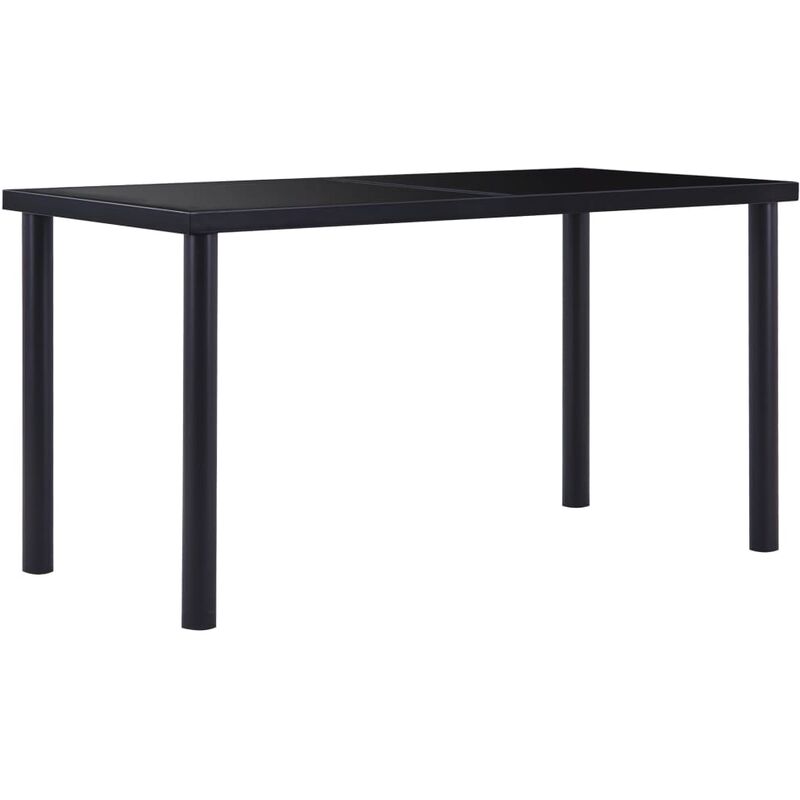 Table de salle à manger Noir 140x70x75 cm Verre trempé