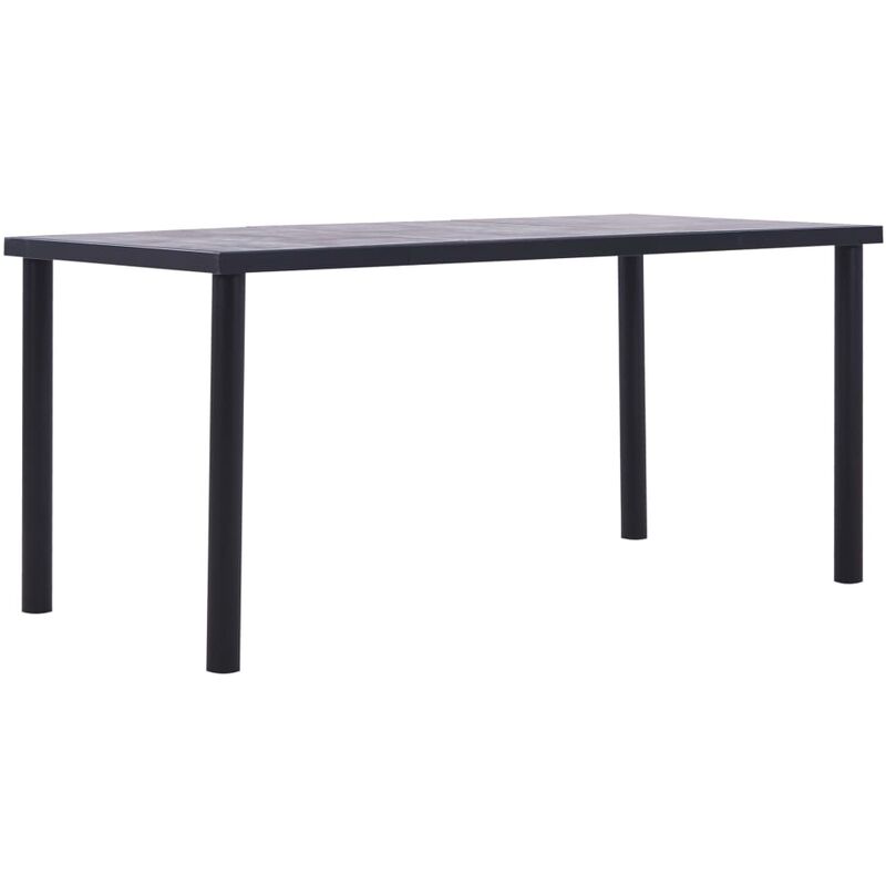 True Deal - Table de salle à manger Noir et gris béton 160x80x75 cm MDF