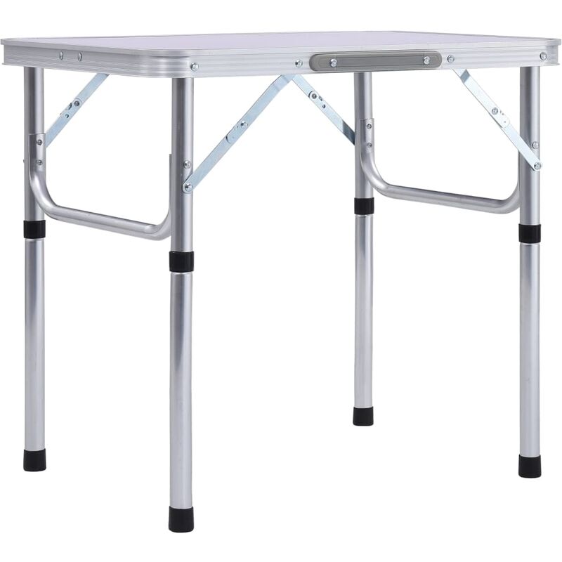 True Deal - Table pliable de camping Blanc Aluminium 60x45 cm