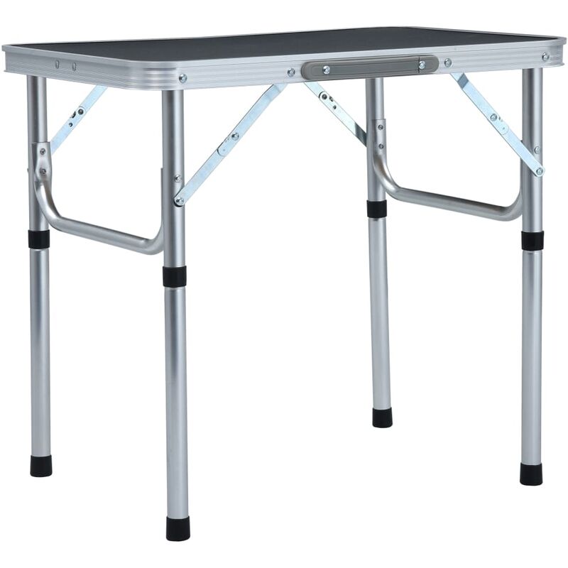True Deal - Table pliable de camping Gris Aluminium 60x45 cm