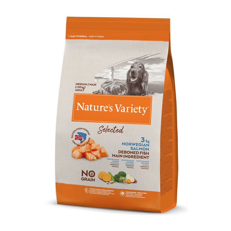 

pienso para perro SELECTED medium, con salmón 12 kg - Natures Variety