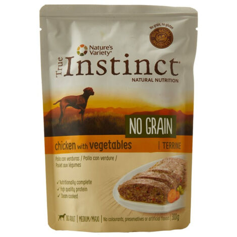 TRUE INSTINCT NO GRAIN MEDIUM-MAXI TARRINA POLLO Y VERDURAS 300GR