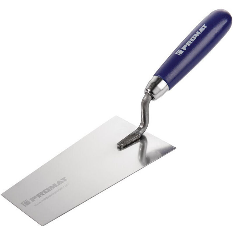 Truelle à crépi bernoise longueur 160 mm largeur 85 mm inoxydable manche de boi