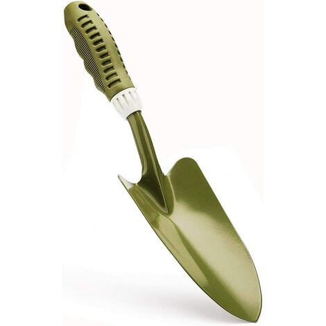 Truelle à main en acier au carbone anti-courbure, cadeau ergonomique résistant à la rouille, poignée en PVC souple, petite pelle pour la plantation, le repiquage, le désherbage, le déplacement et le lissage du sol