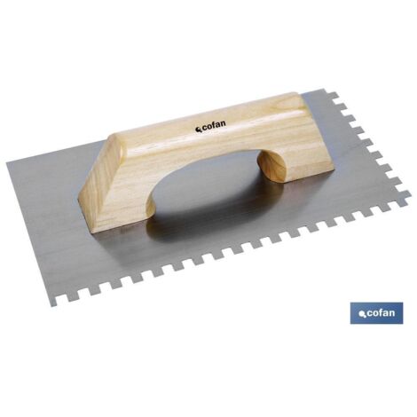 Truelle crantée (8x8mm) L-300x150x0,7mm.