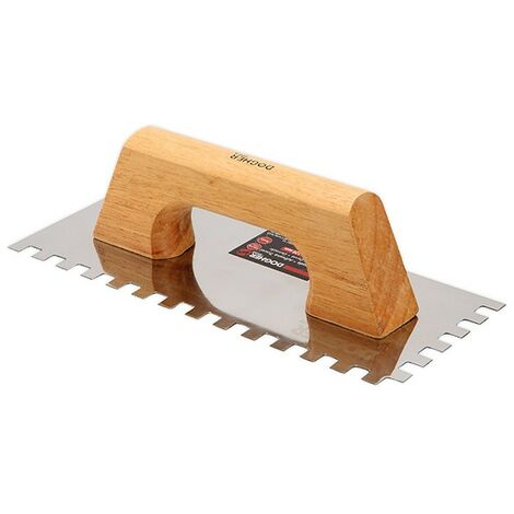 Truelle crénelée en acier inoxydable 280x120 pas 10x10  DOGHER 886-007