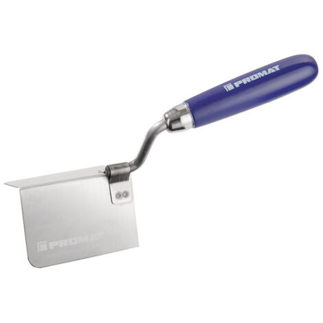 Truelle d'angle extérieur largeur 60 mm avec poignée en hêtre acier inoxydable 90 degr. PROMAT